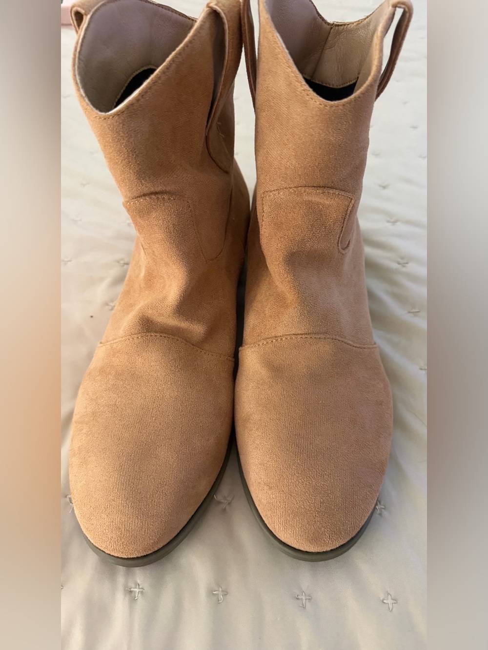Women’s Suede Ankle Boots - Tan size 43 women's 12 Unbranded